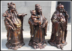 鑄銅福祿壽財神|福祿壽財神擺件廠家
